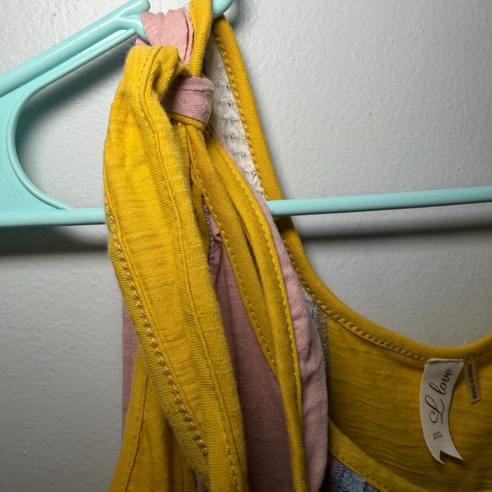 Striped Tie-Shoulder Tank Top in Mustard, Pink, Blue, Cream, Mint - Picture 5 of 7